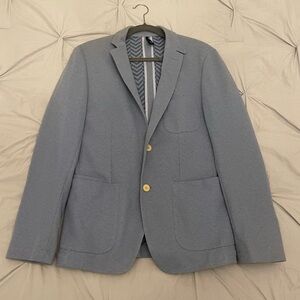 Boss Textured Blue Sport Coat - 38 R
